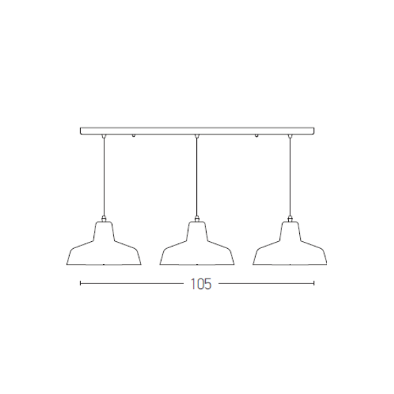 Винтидж полилей ZAMBELIS 1653 LINE LIGHT 3L 3xE27 | Osvetlenieto.bg