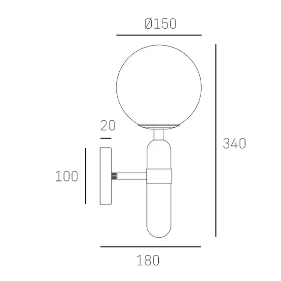 Аплик LA SPEZIA W01343BR CosmoLight | Osvetlenieto.bg
