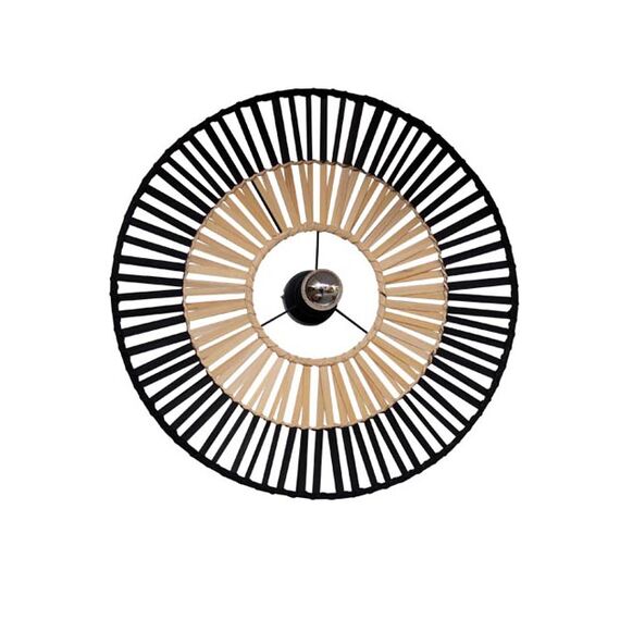 Аплик ZAMBELIS 19252 CEILING LIGHT BLACK BAMBOO 1xE27 | Osvetlenieto.bg