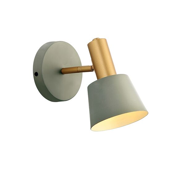 Аплик ZAMBELIS 20219 WALL LAMP IRON GREY- GREEN - GOLD 1xE14 | Osvetlenieto.bg