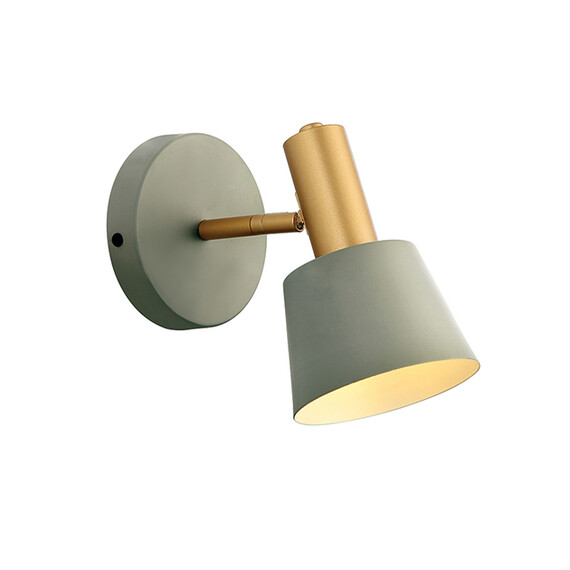 Аплик ZAMBELIS 20219 WALL LAMP IRON GREY- GREEN - GOLD 1xE14 | Osvetlenieto.bg