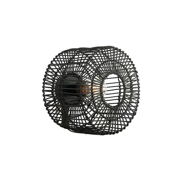 Аплик ZAMBELIS 20240 WALL CEILING LAMP RATTAN BLACK 1xE27 | Osvetlenieto.bg