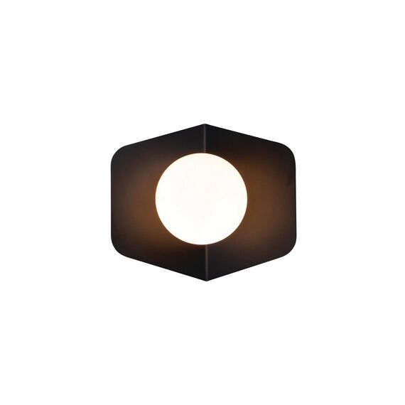 Аплик ZAMBELIS 20348-S WALL LIGHT WITH OPAL GLASS BLACK MAT 1xG9 | Osvetlenieto.bg