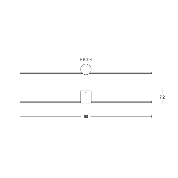 LED Аплик за баня ZAMBELIS 20146 WALL LAMP DOWNWARD ALUMINIUM BLACK 10W 3000K IP44 | Osvetlenieto.bg
