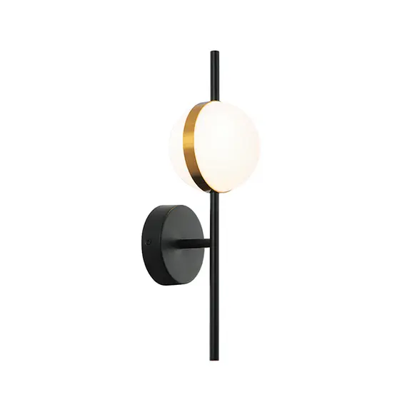 LED Аплик ZAMBELIS 2003 SCONCE ALUMINIUM-METAL-ACRYLIC BLACK&GOLD 8W 3000K | Osvetlenieto.bg
