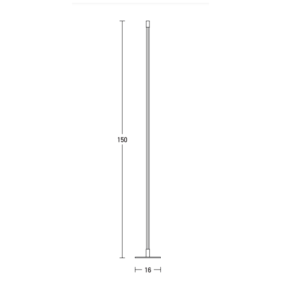 LED Лампион ZAMBELIS 20123 FLOOR ALUMINIUM BLACK 20W 3000K | Osvetlenieto.bg