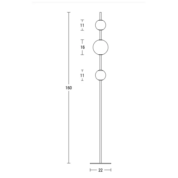 LED Лампион ZAMBELIS 20135 FLOOR LIGHT GLASS & METAL WHITE-BLACK 12W 3000K | Osvetlenieto.bg