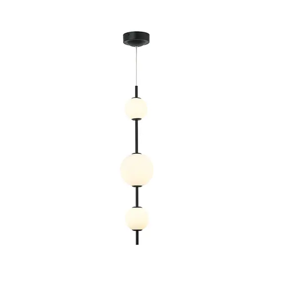LED Пендел ZAMBELIS 20132 PENDANT LIGHT GLASS &METAL WHITE-BLACK 12W 3000K | Osvetlenieto.bg