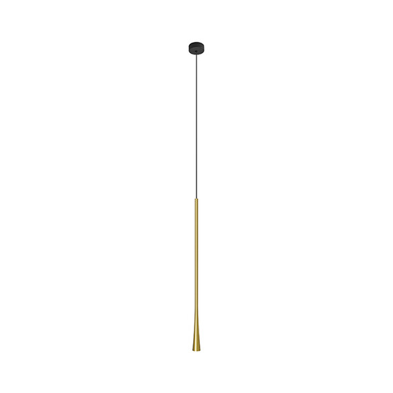 LED Пендел ZAMBELIS 20143 PENDANT LIGHT ALUMINIUM BLACK CANOPY-BRASS LAMP 7W 3000K | Osvetlenieto.bg