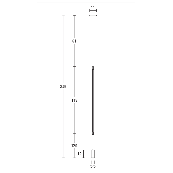 LED Пендел ZAMBELIS 20184 LIGHT ALUMINUM  SANDY BLACK 22W 3000K | Osvetlenieto.bg