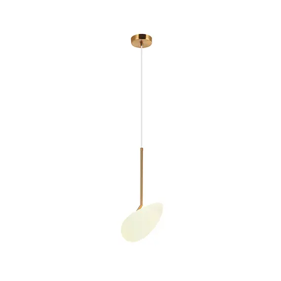 LED Пендел ZAMBELIS 20255 PENDANT LIGHT MATT OPAL WHITE GLASS BRASS METAL 5W 3000K | Osvetlenieto.bg