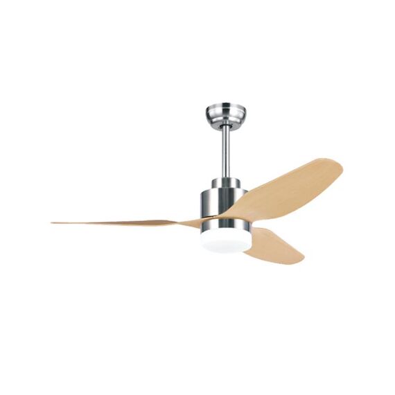 LED Плафон ZAMBELIS 19131 PENDANT FAN CHROME MAT MAPLE WOOD 18W 3000K-6000K | Osvetlenieto.bg