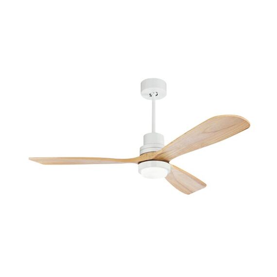 LED Плафон ZAMBELIS 19140 PENDANT FAN WHITE NATURAL WOOD LED 15W 3000K-6000K | Osvetlenieto.bg