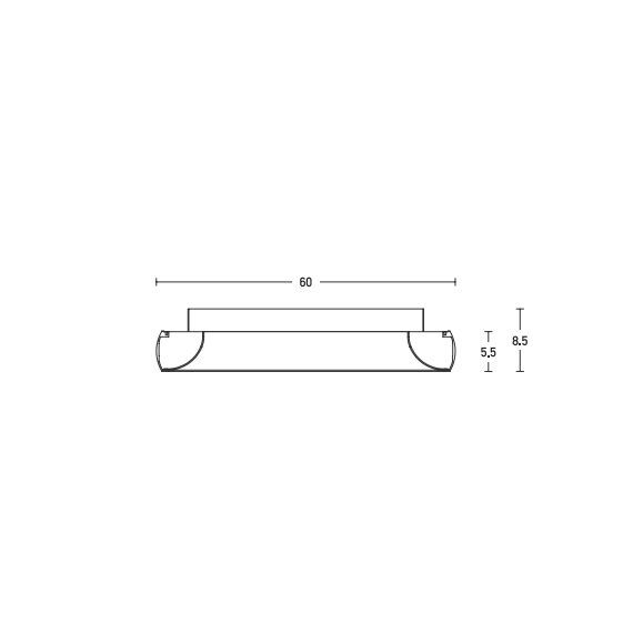 LED Плафон ZAMBELIS 2048 CEILING LIGHT ALUMINUM & ACRYLIC MATT BLACK 50W 3000K | Osvetlenieto.bg