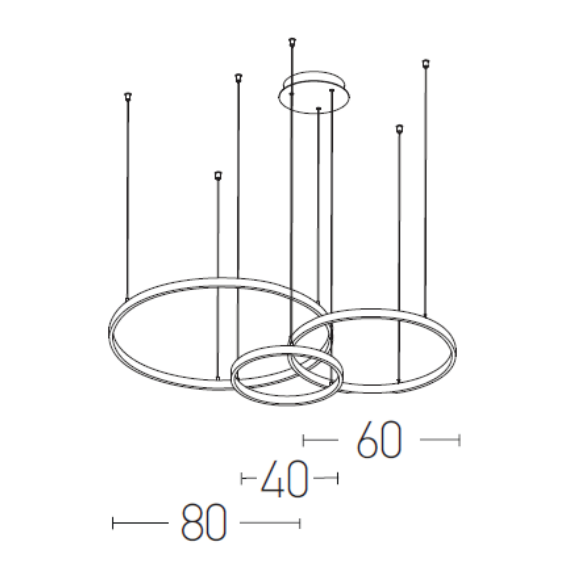 LED Полилей ZAMBELIS 1956-D PENDANT LIGHT BRUSHED GOLD DIMMABLE 136W 3000K | Osvetlenieto.bg