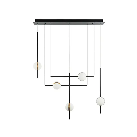 LED Полилей ZAMBELIS 2001 PENDANT LIGHT ALUMINIUM-METAL-ACRYLIC BLACK&GOLD 38W 3000K | Osvetlenieto.bg