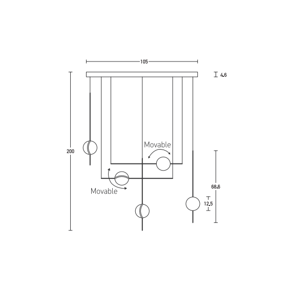LED Полилей ZAMBELIS 2001 PENDANT LIGHT ALUMINIUM-METAL-ACRYLIC BLACK&GOLD 38W 3000K | Osvetlenieto.bg