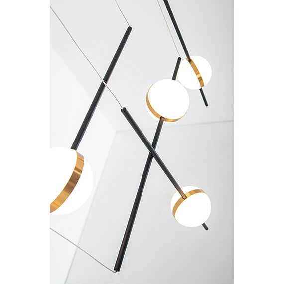 LED Полилей ZAMBELIS 2001 PENDANT LIGHT ALUMINIUM-METAL-ACRYLIC BLACK&GOLD 38W 3000K | Osvetlenieto.bg