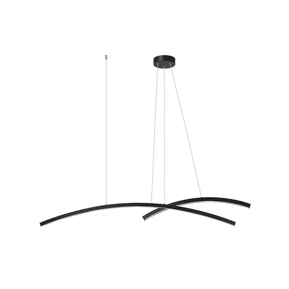 LED Полилей ZAMBELIS 20130 PENDANT LIGHT ALUMINUM &ACRYLIC  BLACK 45W 3000K | Osvetlenieto.bg