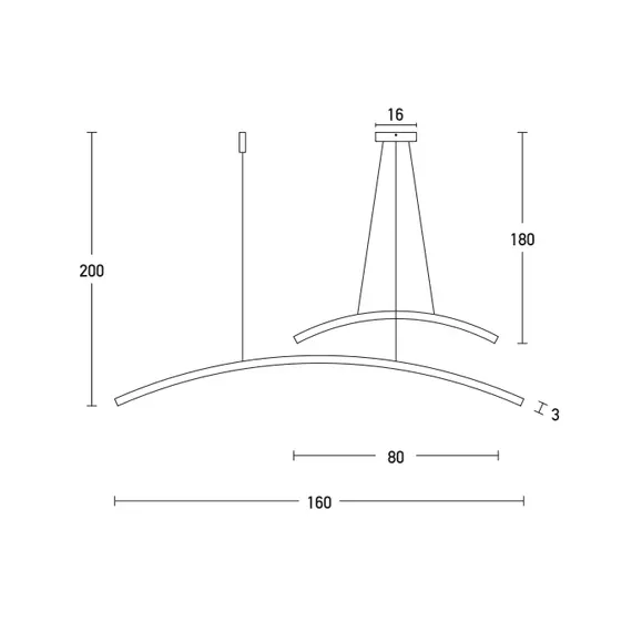 LED Полилей ZAMBELIS 20130 PENDANT LIGHT ALUMINUM &ACRYLIC  BLACK 45W 3000K | Osvetlenieto.bg