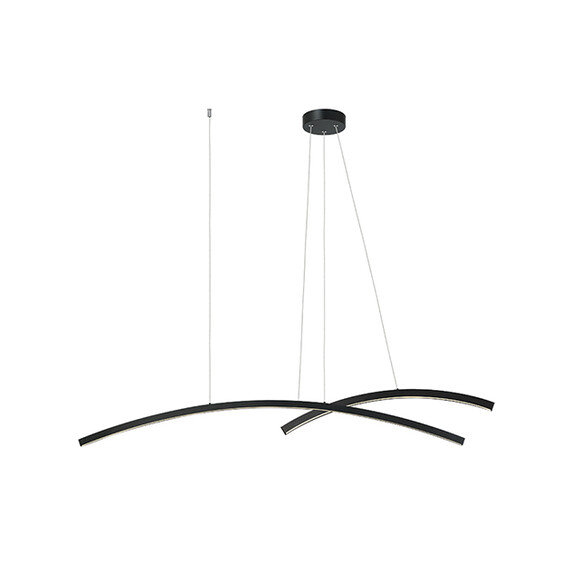 LED Полилей ZAMBELIS 20130 PENDANT LIGHT ALUMINUM &ACRYLIC  BLACK 45W 3000K | Osvetlenieto.bg