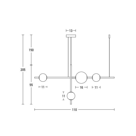 LED Полилей ZAMBELIS 20131 PENDANT LIGHT GLASS & METAL WHITE-BLACK 18W 3000K | Osvetlenieto.bg