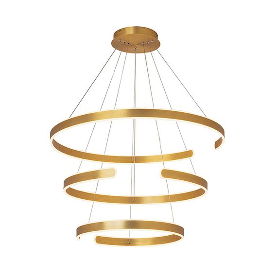 LED Полилей ZAMBELIS 2014 PENDANT LIGHT 3L ALUMINUM & ACRYLIANTIQUE BRUSH GOLD 120W 3000K | Osvetlenieto.bg