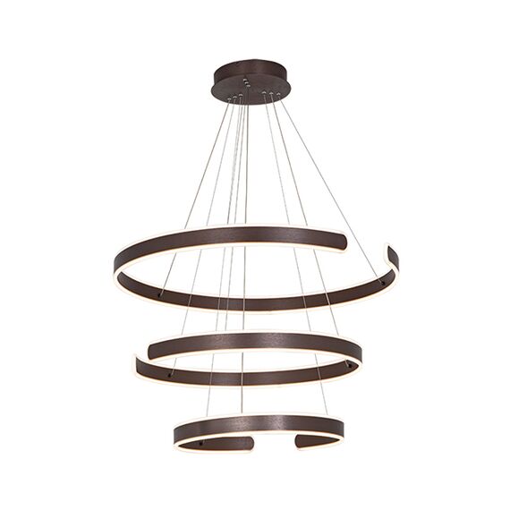 LED Полилей ZAMBELIS 2015 PENDANT LIGHT 3L ALUMINIUM & ACRYLIC RUSHED COFFE 120W 3000K | Osvetlenieto.bg