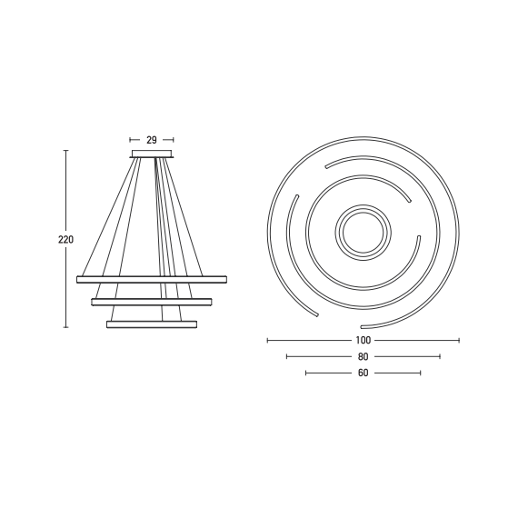 LED Полилей ZAMBELIS 2015 PENDANT LIGHT 3L ALUMINIUM & ACRYLIC RUSHED COFFE 120W 3000K | Osvetlenieto.bg