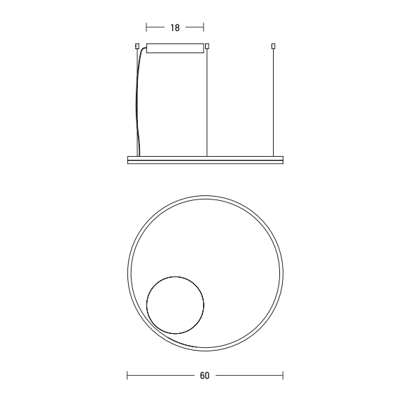 LED Полилей ZAMBELIS 20260 Dimmable Triac PENDANT LIGHT ALUMINIUM & ACRYLIC DOWN LIGHT BLACK 42W 3000K | Osvetlenieto.bg