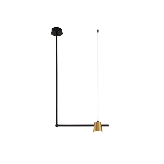 LED Полилей ZAMBELIS 2033 PENDANT LIGHT METAL&ACRYLIC SANDY BLACK & BRASS 7W 3000K | Osvetlenieto.bg