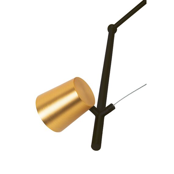 LED Полилей ZAMBELIS 2033 PENDANT LIGHT METAL&ACRYLIC SANDY BLACK & BRASS 7W 3000K | Osvetlenieto.bg