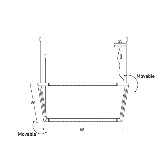 LED Полилей ZAMBELIS 20331 PENDANT LIGHT 60x60cm BLACK 32W 3000K | Osvetlenieto.bg LED Полилей ZAMBELIS 20331 PENDANT LIGHT 60x60cm BLACK 32W 3000K | Osvetlenieto.bg