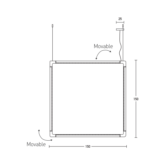 LED Полилей ZAMBELIS 20335 PENDANT LIGHT 150x150cm BLACK 80W 3000K | Osvetlenieto.bg LED Полилей ZAMBELIS 20335 PENDANT LIGHT 150x150cm BLACK 80W 3000K | Osvetlenieto.bg