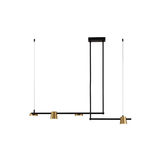 LED Полилей ZAMBELIS 2035 PENDANT LIGHT METAL-ACRYLIC SANDY BLACK &  BRASS 28W 3000K | Osvetlenieto.bg