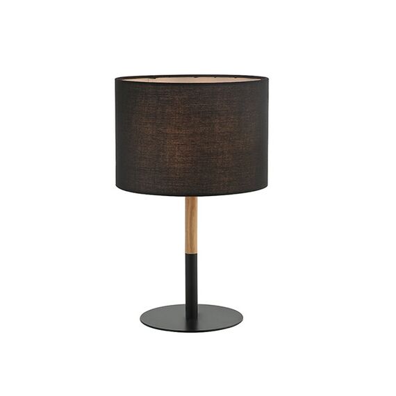 Настолна лампа ZAMBELIS 20214 TABLE LAMP IRON & WOOD & FABRIC MATERIA BLACK CLASS ON/OFF SWITCH 1xE27 | Osvetlenieto.bg
