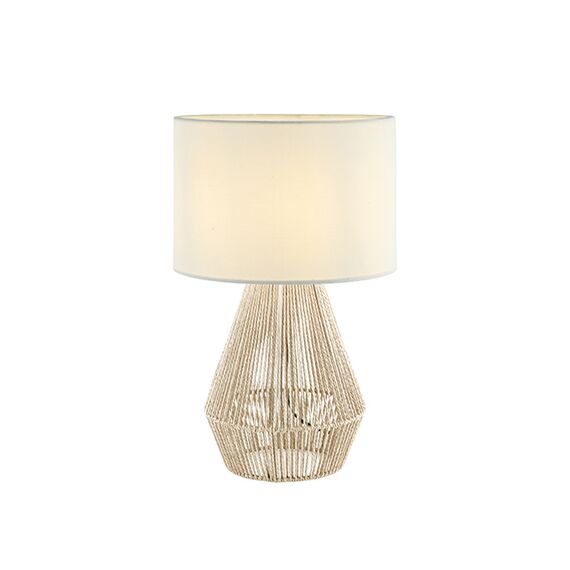 Настолна лампа ZAMBELIS 20235 TABLE LAMP HEMP ROPE &LINEN NATRUAL ON/OFF SWITCH 1xE27 | Osvetlenieto.bg
