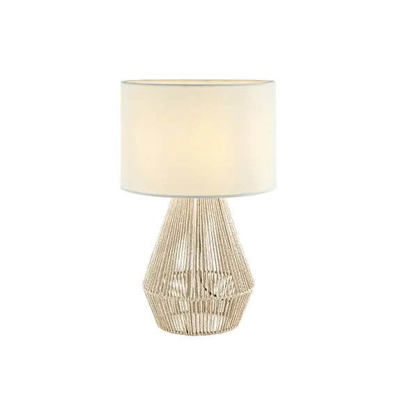 Настолна лампа ZAMBELIS 20235 TABLE LAMP HEMP ROPE &LINEN NATRUAL ON/OFF SWITCH 1xE27 | Osvetlenieto.bg