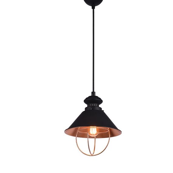 Пендел ZAMBELIS 180100 PENDANT LIGHT BLACK COPPER 1xE27 | Osvetlenieto.bg