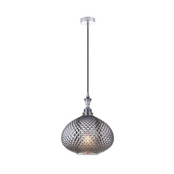 Пендел ZAMBELIS 1985 PENDANT LIGHT GLASS SMOKE GRAY 1xE27 | Osvetlenieto.bg