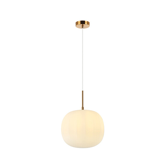 Пендел ZAMBELIS 20124 GLASS PENDANT LAMP FROST WHITE GLASS & ANCIENT BRASS 1XE27 | Osvetlenieto.bg