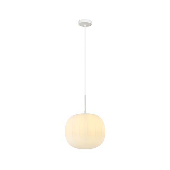 Пендел ZAMBELIS 20125 GLASS PENDANT LAMP FROST WHITE GLASS &MATT WHITE METAL 1XE27 | Osvetlenieto.bg