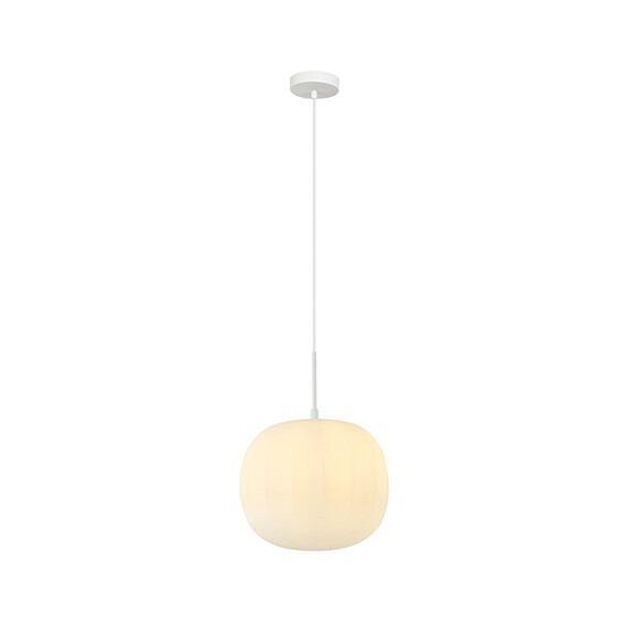 Пендел ZAMBELIS 20125 GLASS PENDANT LAMP FROST WHITE GLASS &MATT WHITE METAL 1XE27 | Osvetlenieto.bg