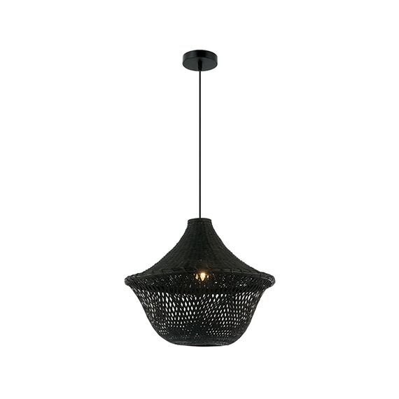 Пендел ZAMBELIS 20153 BAMBOO PENDANT LIGHT BLACK 1xE27 | Osvetlenieto.bg