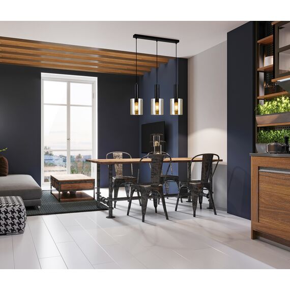 Полилей Sardo PND-5581-3-BK+AMB Italux | Osvetlenieto.bg Полилей Sardo PND-5581-3-BK+AMB Italux | Osvetlenieto.bg