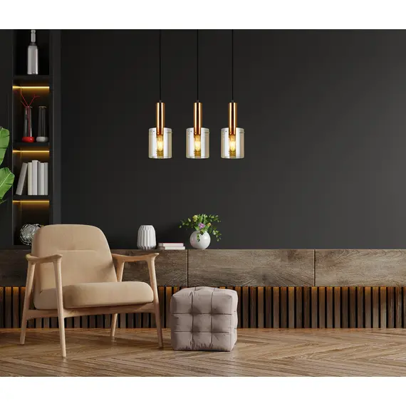 Полилей Sardo PND-5581-3-BRO+AMB Italux | Osvetlenieto.bg