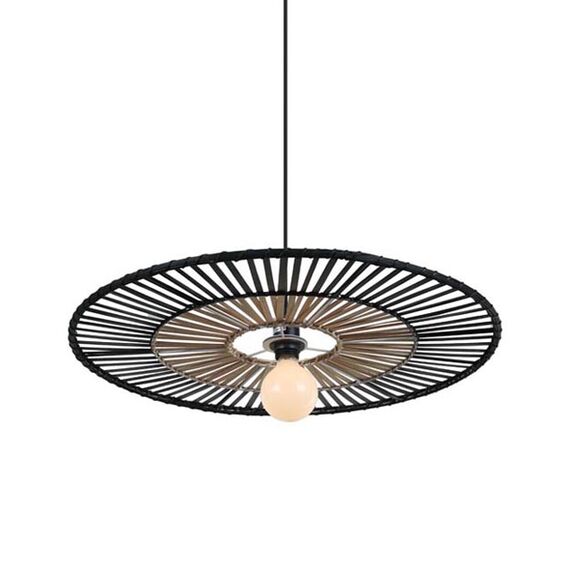 Полилей ZAMBELIS 19104 PENDANT LAMP BAMBOO BLACK 1xE27 | Osvetlenieto.bg