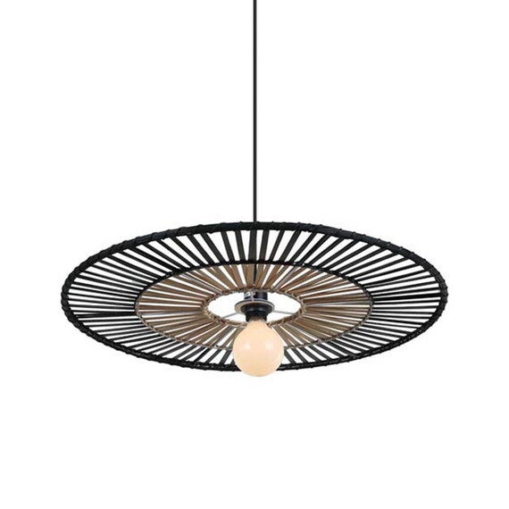 Полилей ZAMBELIS 19104 PENDANT LAMP BAMBOO BLACK 1xE27 | Osvetlenieto.bg