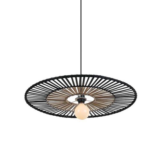 Полилей ZAMBELIS 19105 PENDANT LIGHT BAMBOO METAL BLACK 1xE27 | Osvetlenieto.bg