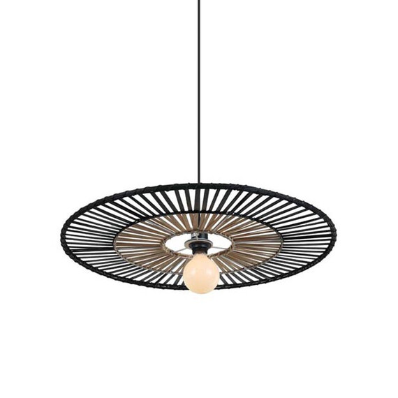 Полилей ZAMBELIS 19105 PENDANT LIGHT BAMBOO METAL BLACK 1xE27 | Osvetlenieto.bg
